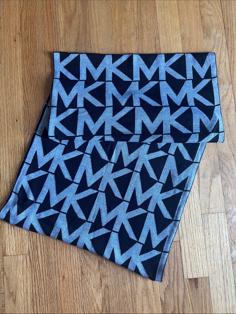 Michael Kors Women’s Black & Gray MK Logo Infinity Scarf